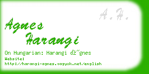 agnes harangi business card